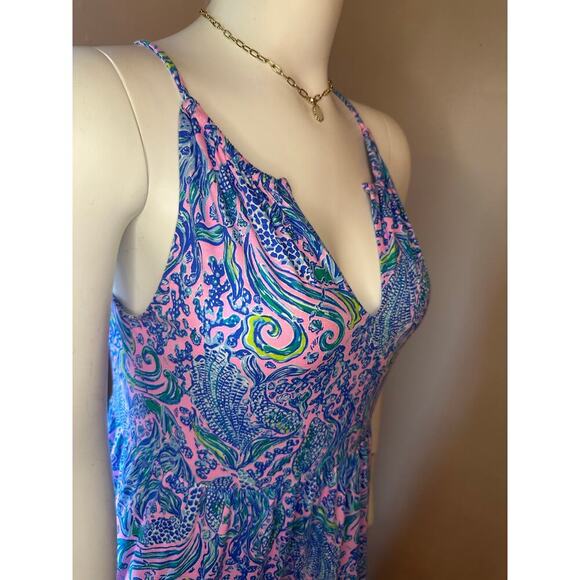 Lilly Pulitzer Maribella Halter Maxi Dress LILAC ROSE WE MEMAID IT Size Large - Picture 3 of 11